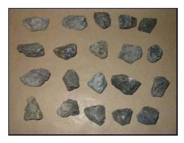 Figure 2 – Pieces Obtained by Crushing Drill Core