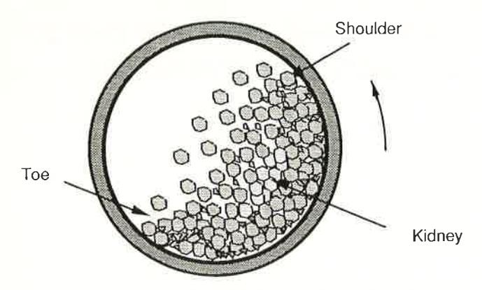 Fig. 1 Schematic diagram of charge in tumbling mill