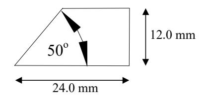 Figure 3: Cross-sectional view of the laboratory mill shell lifters