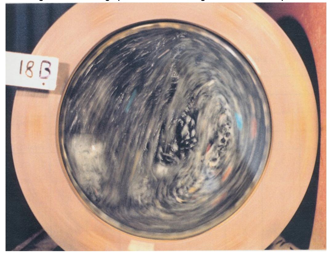 Figure 3.2d: Photograph of a 45% Mill Filling at 95% of Critical Speed