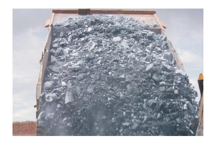 FIG 3 - View of muck on a tipping truck.